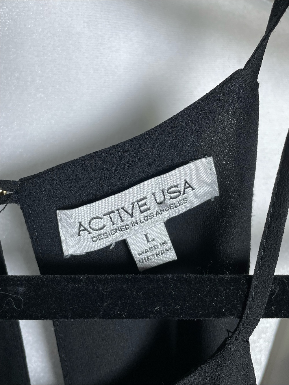 Active USA Black Double-Layer Camisole with Thin Straps - Picture 3 of 3